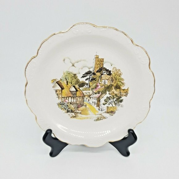 James Kent Old Foley Plate Collection Village Town 11 Staffordshire England 8.5" - Picture 2 of 9